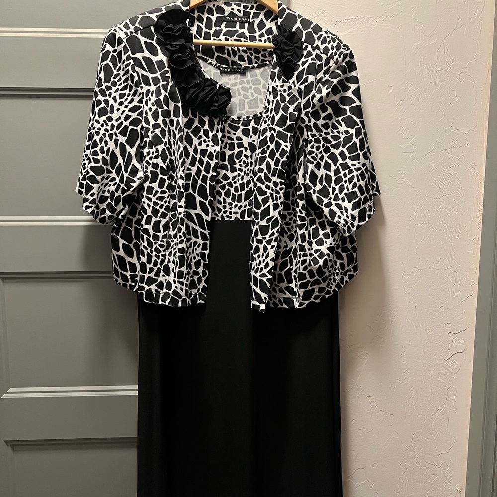 Two piece tank dress w crop jacket